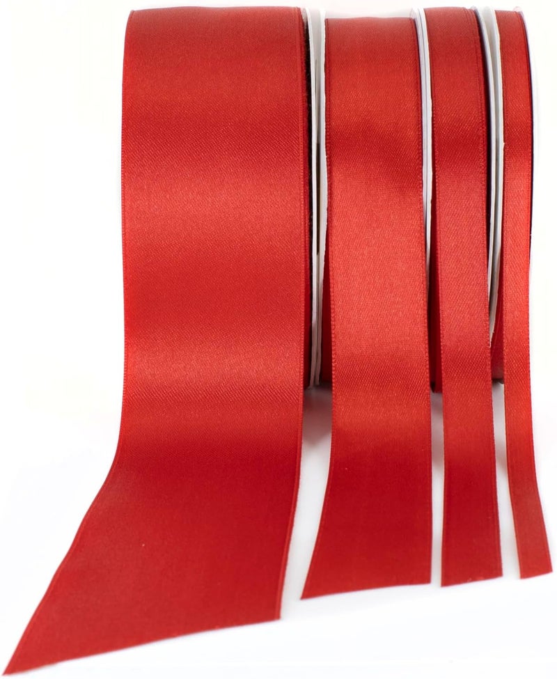 Stuffvisor Red Satin Ribbon Roll - 1/4 inch x 50 Yards, Double Face Solid Color, Thick and Durable, 100% Polyester for Gift Wrapping, Crafts, Hair and Decorations - Image 4